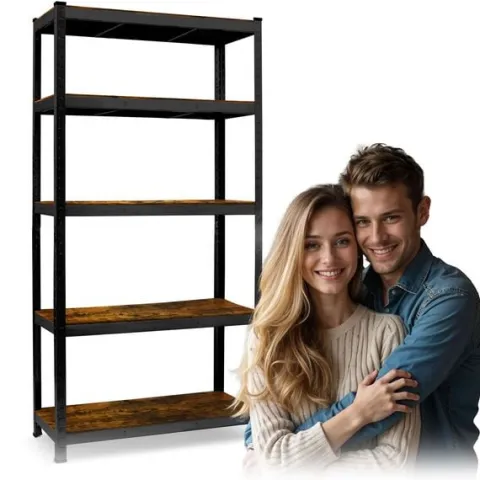 Regał metalowy magazynowy 180 x 90 x 40 cm Humberg HR-852 czarny