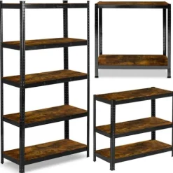 Regał metalowy magazynowy 180 x 90 x 40 cm Humberg HR-852 czarny