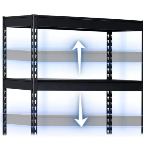 Regał metalowy magazynowy 183 x 90 x 45 cm Humberg HR-700 czarny