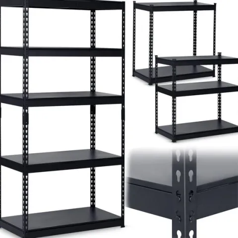Regał metalowy magazynowy 183 x 90 x 45 cm Humberg HR-700 czarny