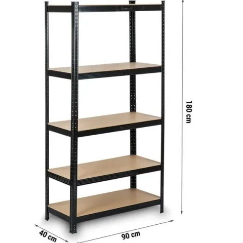 Regał metalowy magazynowy 180 x 90 x 40 cm Humberg HR-813 czarny