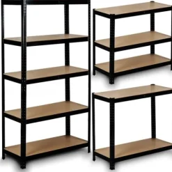 Regał metalowy magazynowy 180 x 90 x 40 cm Humberg HR-813 czarny