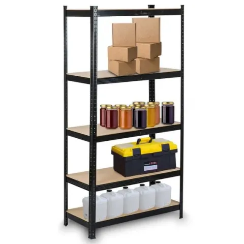 Regał metalowy magazynowy 180 x 90 x 40 cm Humberg HR-813 czarny