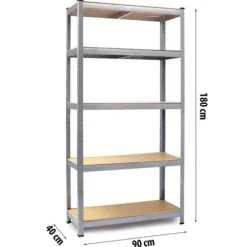 Regał metalowy magazynowy 180 x 90 x 40 cm Humberg HR-812