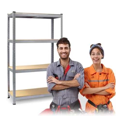 Regał metalowy magazynowy zestaw 2 szt 150 x 75 x 30 cm Plonos PL-700