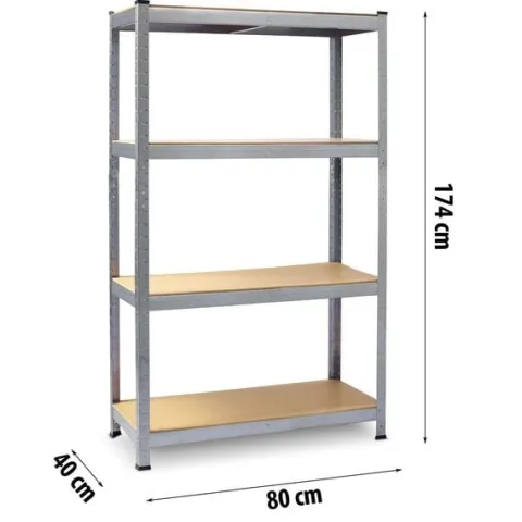 Regał metalowy magazynowy zestaw 2 szt 174 x 80 x 40 cm Plonos PL-701