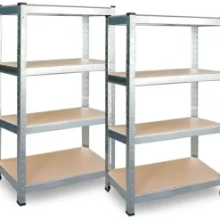 Regał metalowy magazynowy zestaw 2 szt 180 x 90 x 40 cm Plonos PL-702
