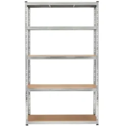 Regał metalowy z 5 półkami 205x120x45 cm 1000 kg do garażu, piwnicy spiżarni regulowany
