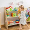 Regał Montessori na książki i zabawki Dąb/Biały