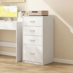 Regał nowoczesny z 4 szufladami loft biała komoda szafka biurowy duży 85cm