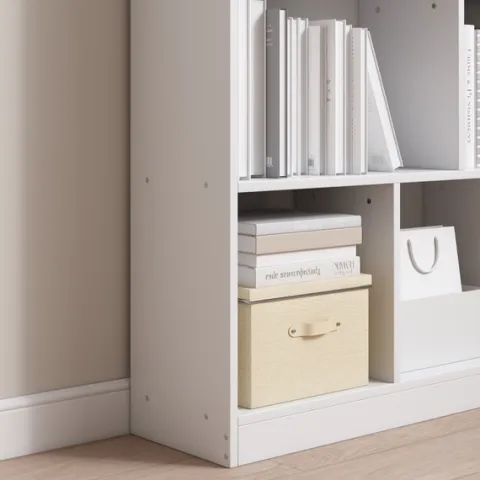 REGAŁ OTWARTY STOJĄCY NOWOCZESNY LOFT BIAŁY PÓŁKA SZAFKA KOMODA 8 PÓŁEK