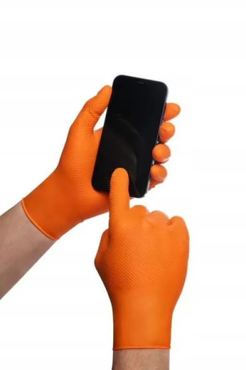 RĘKAWICE nitrylowe MERCATOR gogrip orange L 50 szt., rękawice warsztatowe