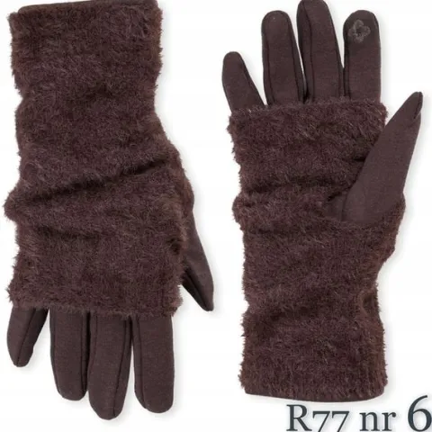 Rękawiczki zimowe damskie DOTYKOWE CIEPŁE GRUBE z ALPAKI KOLORY