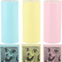 Rolki papier wkład termiczny do mini drukarki 5,7cmx3m 3 sztuki kolorowe