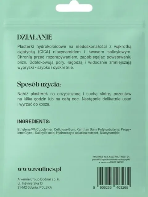 ROUTINES NEXT GEN PLASTRY NA WYPRYSKI Z WĄKROTKĄ AZJATYCKĄ 24 SZT