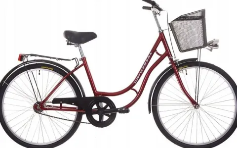 Rower Damski Damka Męski Miejski Retro Uniwersal 26 Kosz Bordowy