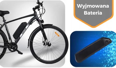 ROWER ELEKTRYCZNY MĘSKI 28 TREKKINGOWY ZE WSPOMAGANIEM 60-70km Shimano