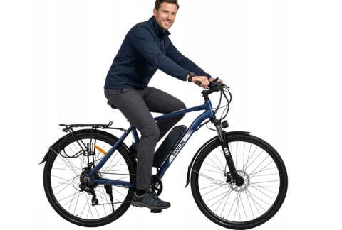 ROWER ELEKTRYCZNY MĘSKI 28 TREKKINGOWY ZE WSPOMAGANIEM 60-70km Shimano