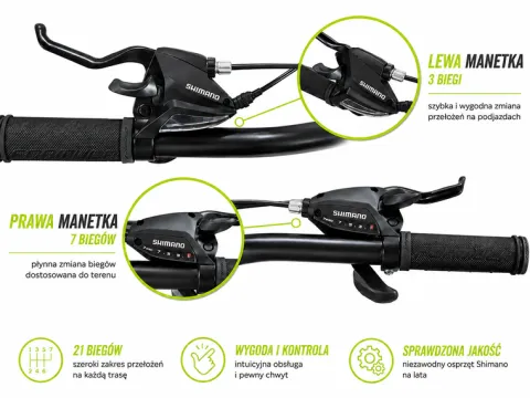 ROWER GÓRSKI MTB 26 AMORTYZACJA KOMUNIĘ DZIEWCZYNKI CHŁOPCA 130-160cm ALU