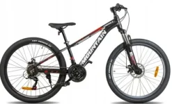 ROWER GÓRSKI MTB 24 CALI NA KOMUNIĘ AMORTYZACJA HAMULCE TARCZOWE 125-150cm