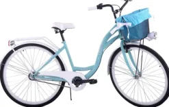 Rower miejski damski 26 Kozbike K24 3 biegi morsko-biały