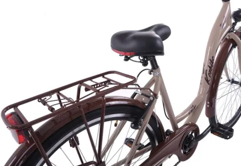 Rower miejski 28 Kozbike City 28 7s beżowo-brązowy z koszem