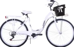 Rower miejski 28 Kozbike City 28 7s biały z koszem