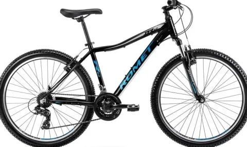 Rower Romet Rambler R6.0 JR koła 26 M(17") czarno-niebiesko-srebrny chłopięcy / męski górski MTB na komunię