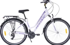 Rower trekkingowy 28 Fuzlu Escape 1.0 Lady (18") biały/fiolet/fiolet mat
