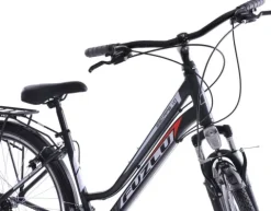 Rower trekkingowy 28 Fuzlu Escape 1.0 Lady (18") czarny/czerwony/biały mat