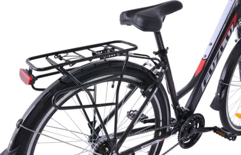 Rower trekkingowy 28 Fuzlu Escape 1.0 Lady (18") czarny/czerwony/biały mat