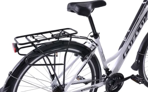 Rower trekkingowy 28 Fuzlu Escape 1.0 Lady (18") biały/czarny/czarny połysk