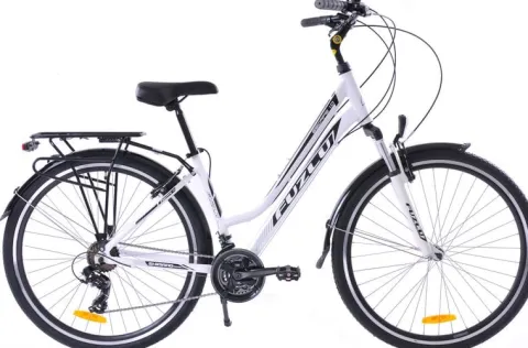 Rower trekkingowy 28 Fuzlu Escape 1.0 Lady (18") biały/czarny/czarny połysk