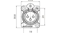 Roxtone gniazdo tablicowe XLR RX3FD-NT
