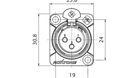 Roxtone gniazdo tablicowe XLR RX3FD-BG