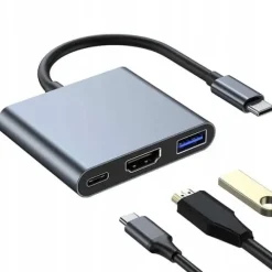 ROZDZIELACZ ADAPTER HUB HDMI TYPE-C DO MACBOOK AIR PRO 13 14 15 16 M1 M2 M3