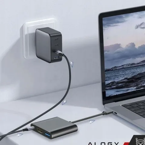 ROZDZIELACZ ADAPTER HUB HDMI TYPE-C DO MACBOOK AIR PRO 13 14 15 16 M1 M2 M3