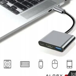 ROZDZIELACZ ADAPTER HUB HDMI TYPE-C DO MACBOOK AIR PRO 13 14 15 16 M1 M2 M3