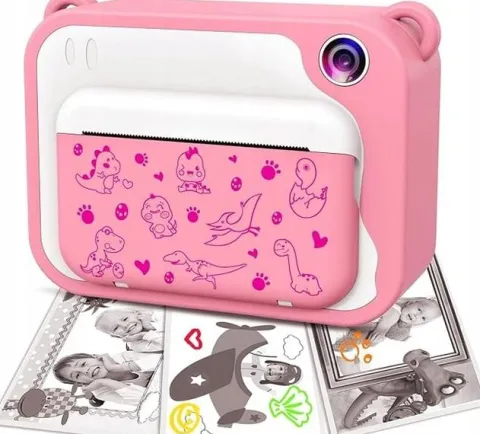 RÓŻÓWY APARAT NATYCHMIASTOWY 1080P Z TERMO DRUKARKA DLA DZIECI 12MPX