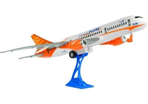 Samolot Pasażerski Biały Friction Podstawka 65 cm