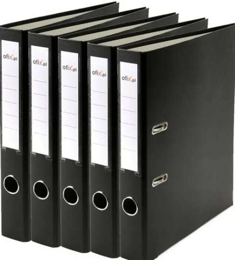 SEGREGATOR A4 50mm WZMOCNIONY OKUTY CZARNY x 5 szt