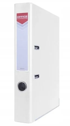 Segregator OFFICE PRODUCTS Officer z szyną, PP, A4/55mm, biały - 5szt