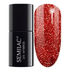 Semilac 318 Lakier hybrydowy Burgundy Red Glitter 7ml