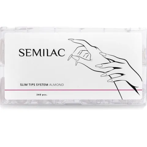 SEMILAC SLIM Tips system cienkie tipsy do paznokci migdałki 240sztuk ALMOND