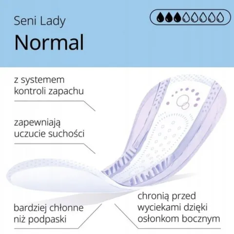 SENI LADY NORMAL wkładki urologiczne dla kobiet 30szt. chłonność 3/7