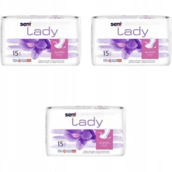 Seni Lady Super podpaski wkładki chłonne 3 opakowania po 15 sztuk