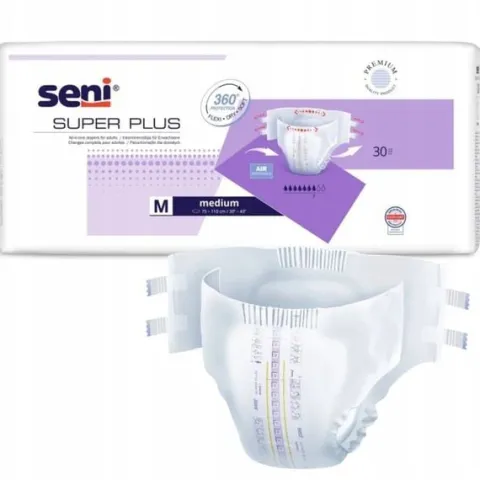 SENI SUPER PLUS PIELUCHOMAJTKI DLA DOROSŁYCH M NA RZEPY 30SZT.