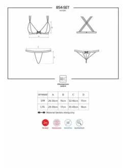 854-SET-1 komplet 2-cz. czarny – od zmierzchu do świtu Obsessive L/XL