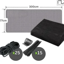 Siatka na balustrady schody balkon ochronna zabezpieczenie 300 cm czarna