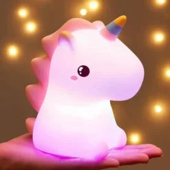 Silikonowa lampka nocna Jednorożec led rgb